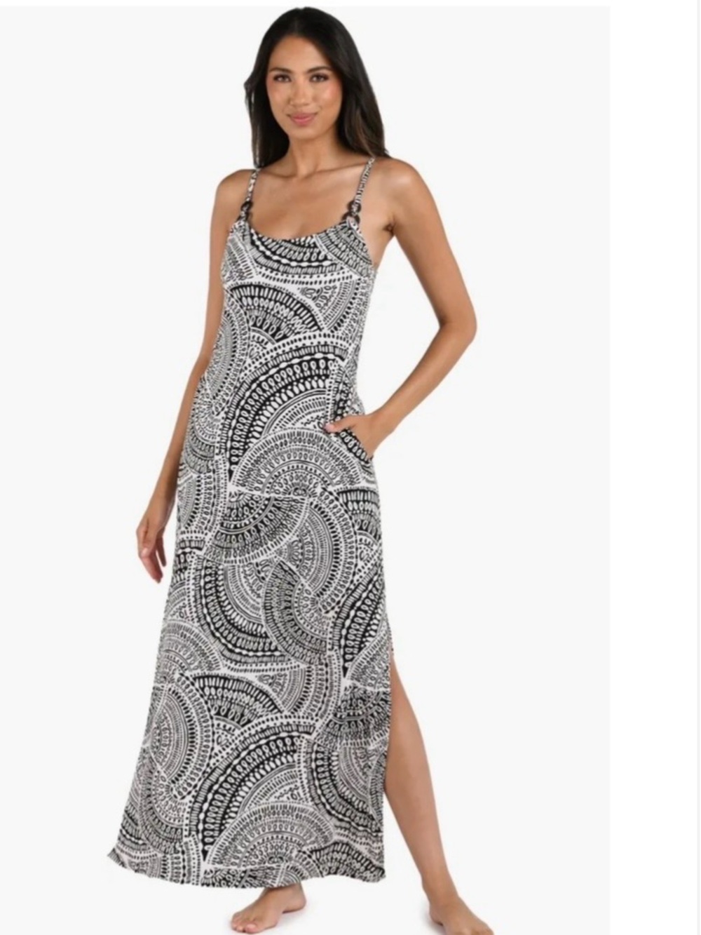 NWT La Blanca Dream Catcher Cover-Up Aztec print Maxi Dress, size Large